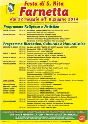 Festa di Santa Rita - Farnetta - 2014 - Programma